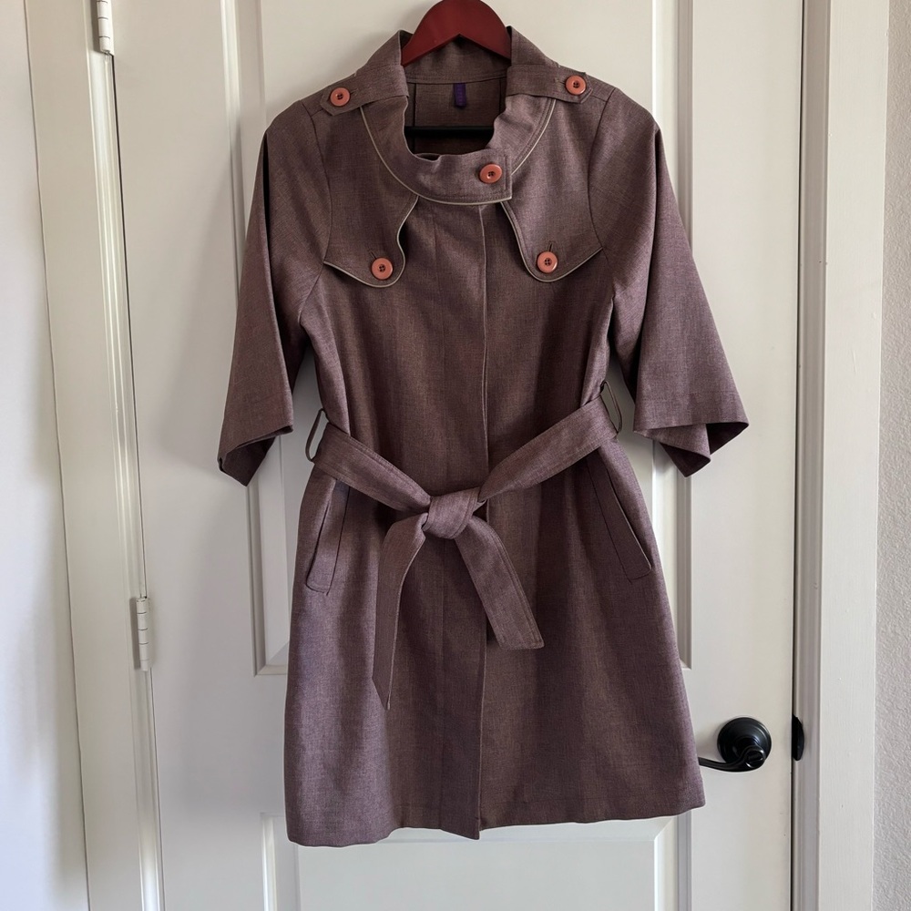 Vintage Supermarket plum trench coat EUC